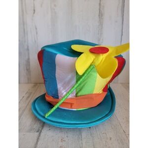 Funny costume clown flower Halloween hat rainbow colorful